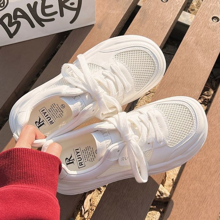 Damen Plateau-Sneaker mit atmungsaktivem Netzmaterial und innovativer Laufsohle