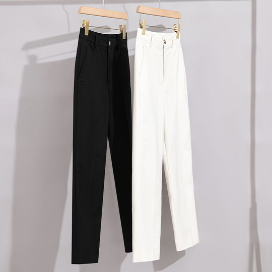 Damen Hochtaillierte gerade geschnittene Chino-Hose mit Bügelfalte Shop Nory