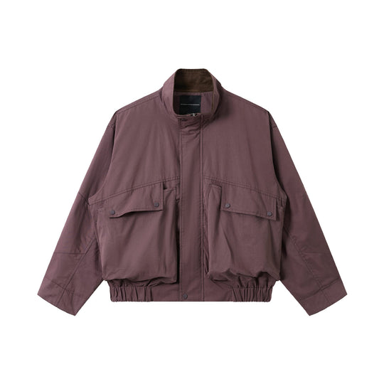 Unisex Kurz geschnittener Utility‑Fieldblouson mit Funnelkragen und großen Pattentaschen Shop Nory