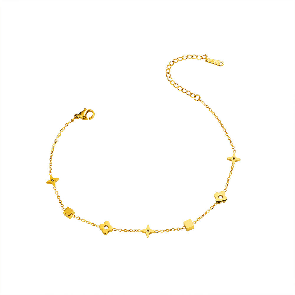 Damen Fußkette mit geometrischen Anhängern Shop Nory