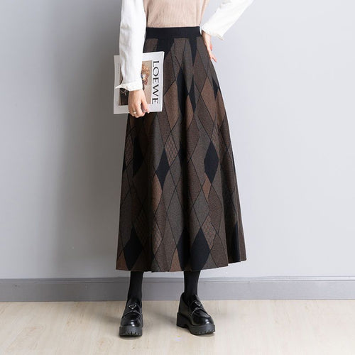 Damen Langer Karierter Maxirock Shop Nory