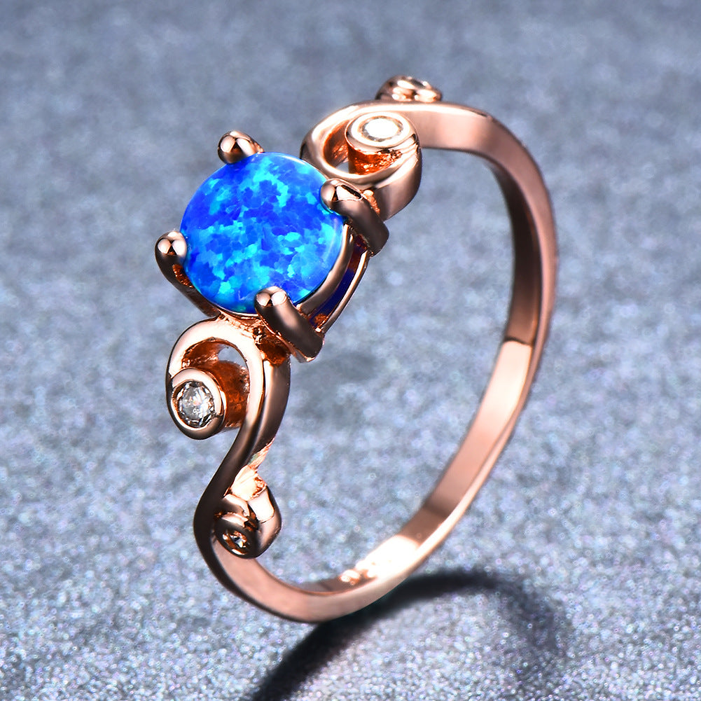 Damen Ring mit funkelndem Opal und eleganten Zirkonia-Akzenten Shop Nory