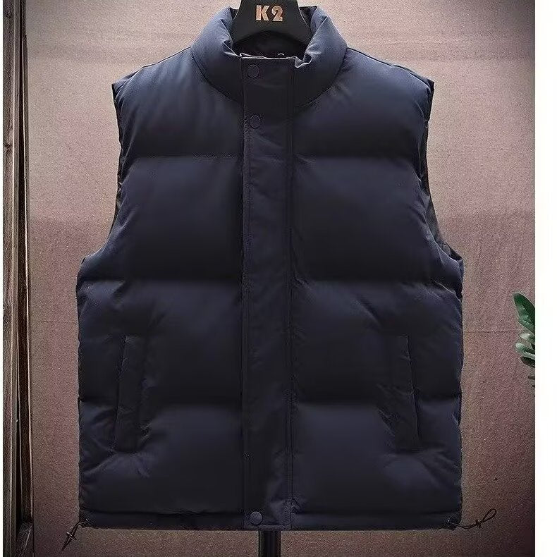 Herren Gepolsterte Ärmellose Steppweste mit Stehkragen und verdeckter Druckknopfleiste Shop Nory