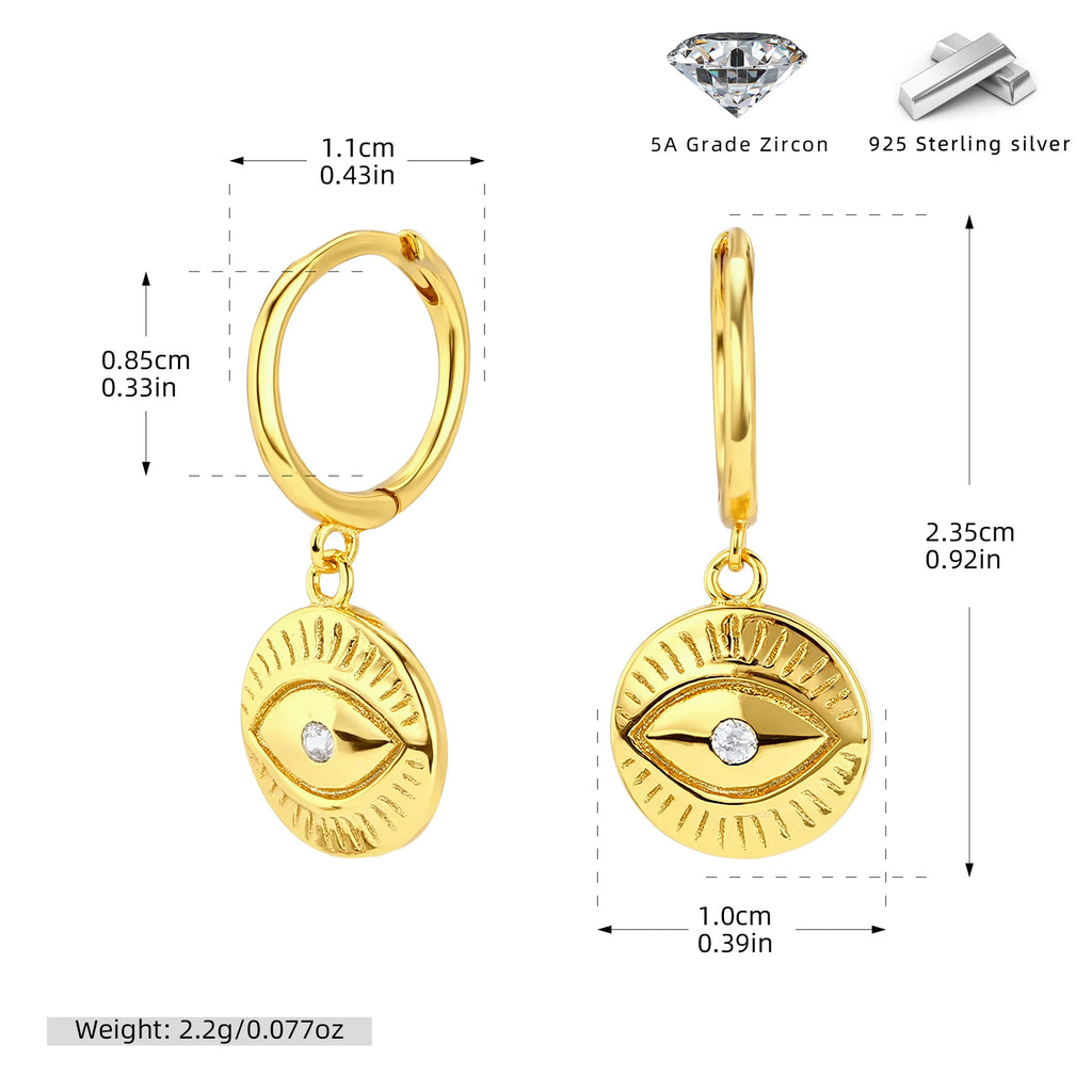 Damen Ohrhänger mit schützendem Augenmotiv aus hochwertigem 925 Sterling Silber Shop Nory