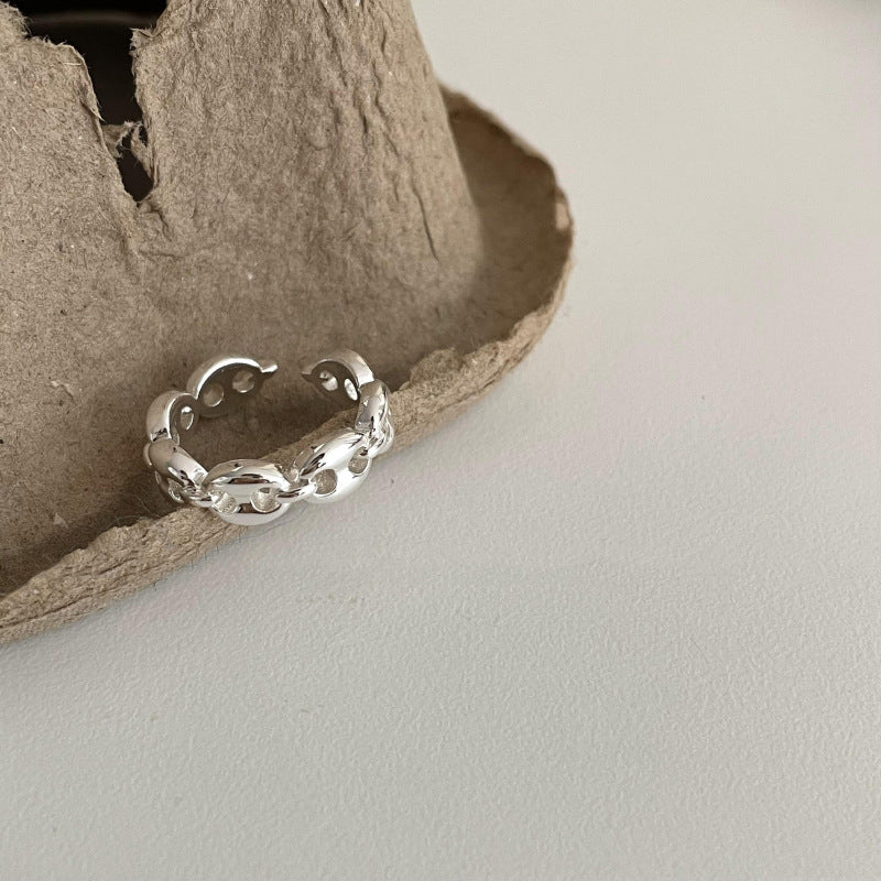 Damen Offener Ring mit kunstvollem Kettendesign Shop Nory