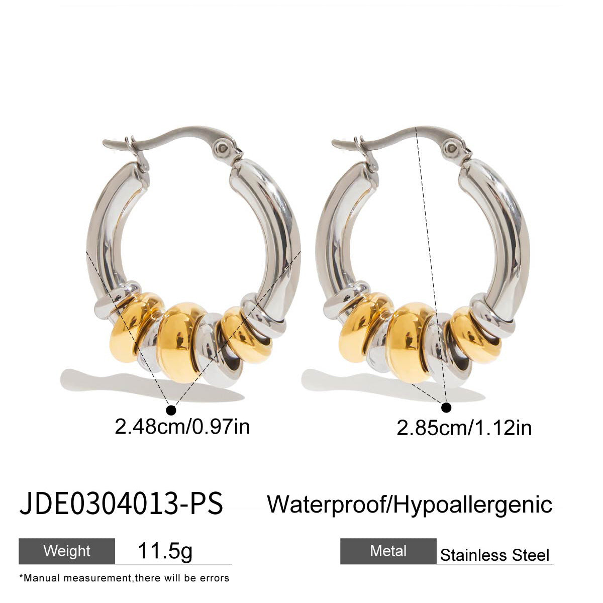 Damen Huggie Hoop Ohrringe mit geschwungenem Design aus hypoallergenem Edelstahl Shop Nory