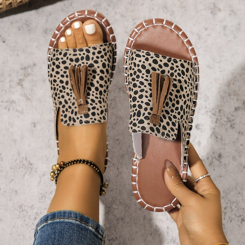 Damen Offene Pantoletten mit Quaste im Espadrille‑Stil Shop Nory