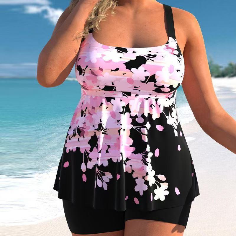 Damen Bade-Set mit floralem Oberteil und Shorts