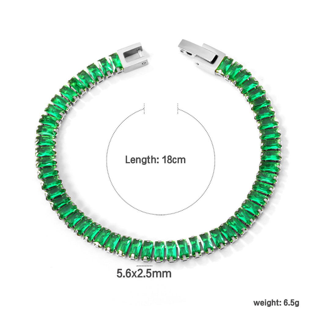 Damen Verstellbarer Ring mit funkelndem smaragdgrünem Anhänger und goldplattierter Edelstahlverarbeitung Shop Nory