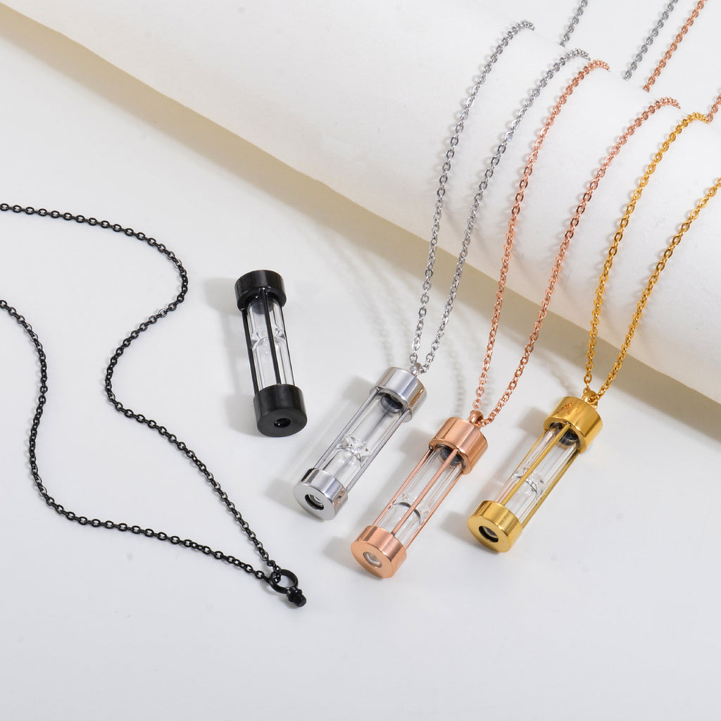 Damen Pendelkette mit modernem Sanduhr-Anhänger Shop Nory