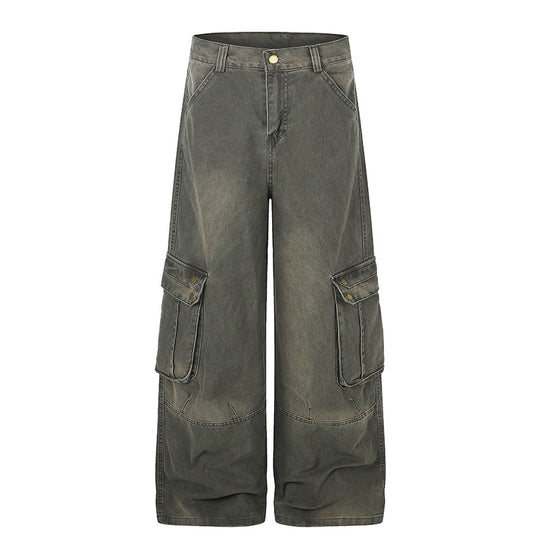 Damen Weite Cargo-Denim-Culotte mit Utility-Taschen Shop Nory