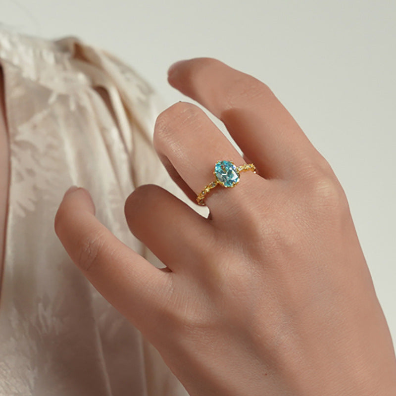 Damen eleganter Verlobungsring mit glitzerndem Stein Shop Nory