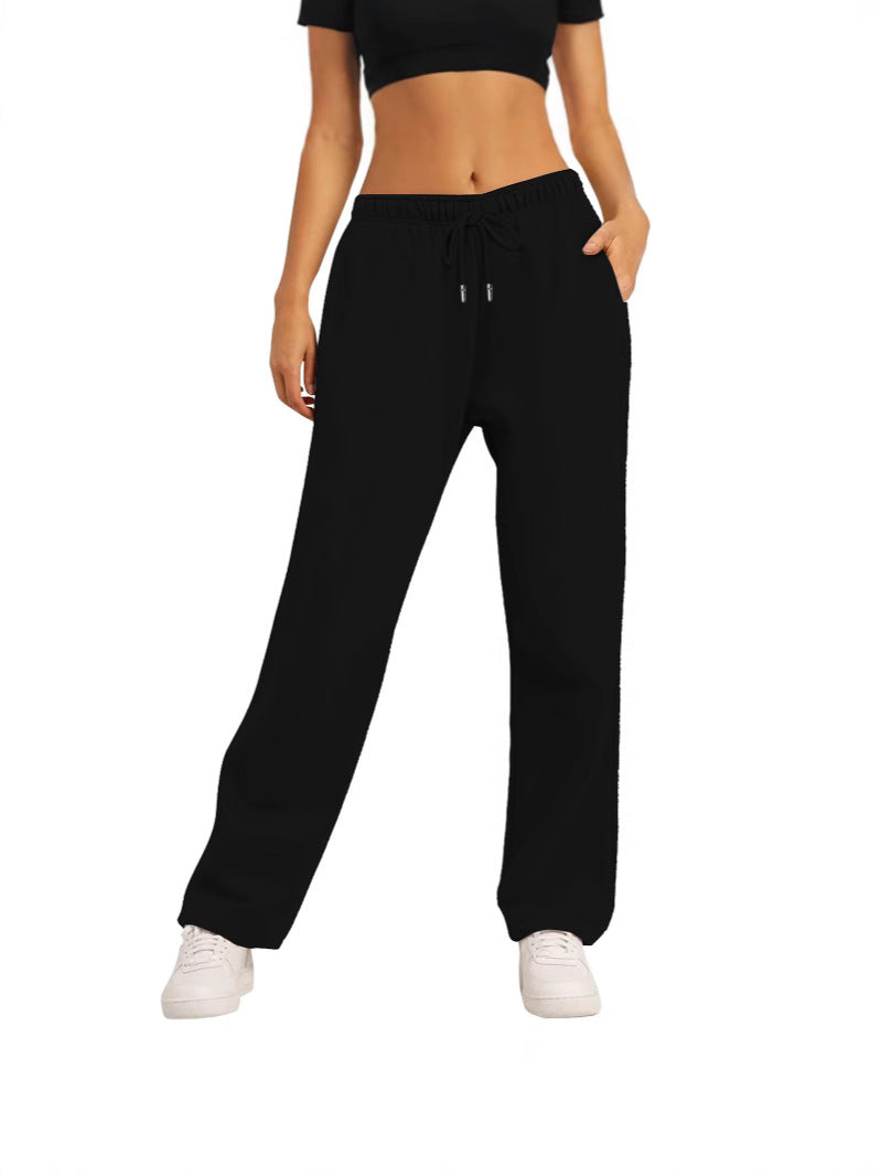 Damen nan weite High‑Waist Loungewear‑Jogginghose mit elastischem Bund Kordelzug und Seitentaschen Shop Nory