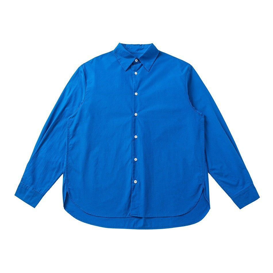 Unisex Oversized Hemd aus leichter Baumwollmischung mit abgerundetem Saum Shop Nory