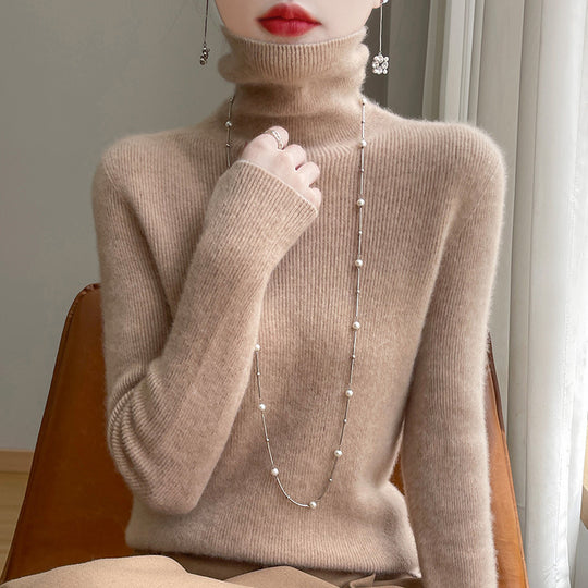 Damen Schmal geschnittener Feinstrick-Rollkragenpullover mit extrafeinem Flauschfinish Shop Nory