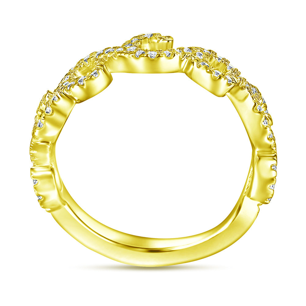 Damen Ring mit geschwungenem Design und funkelnden Zirkonia-Details Shop Nory