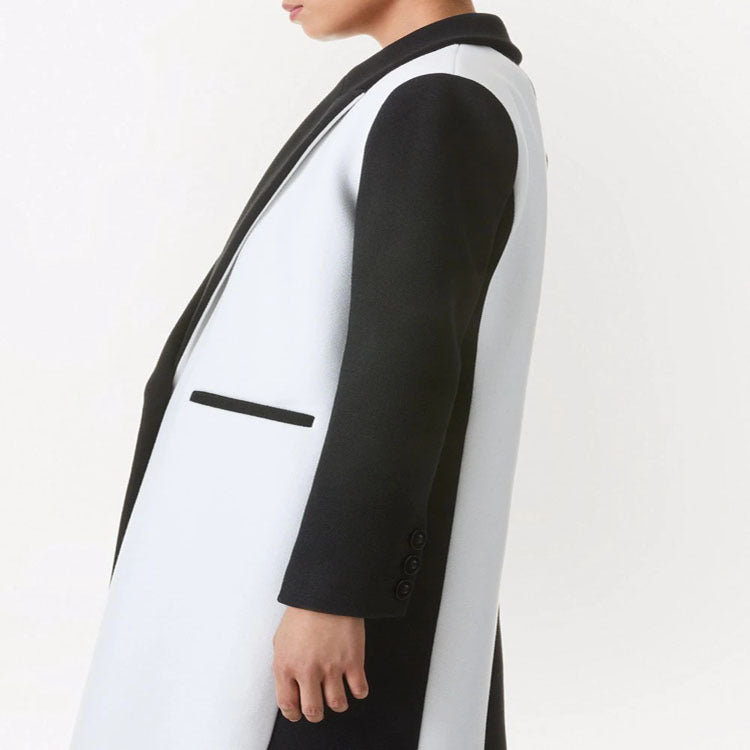 Damen Taillierter Midi‑Longcoat im Clean‑Tailoring mit kontrastiertem Innenfutter und Schalkragen Shop Nory