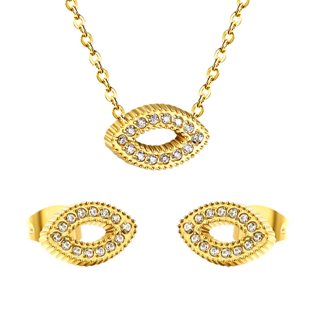 Damen Schmuckset mit einzigartigem Anhänger und funkelnden Zirkonia Shop Nory