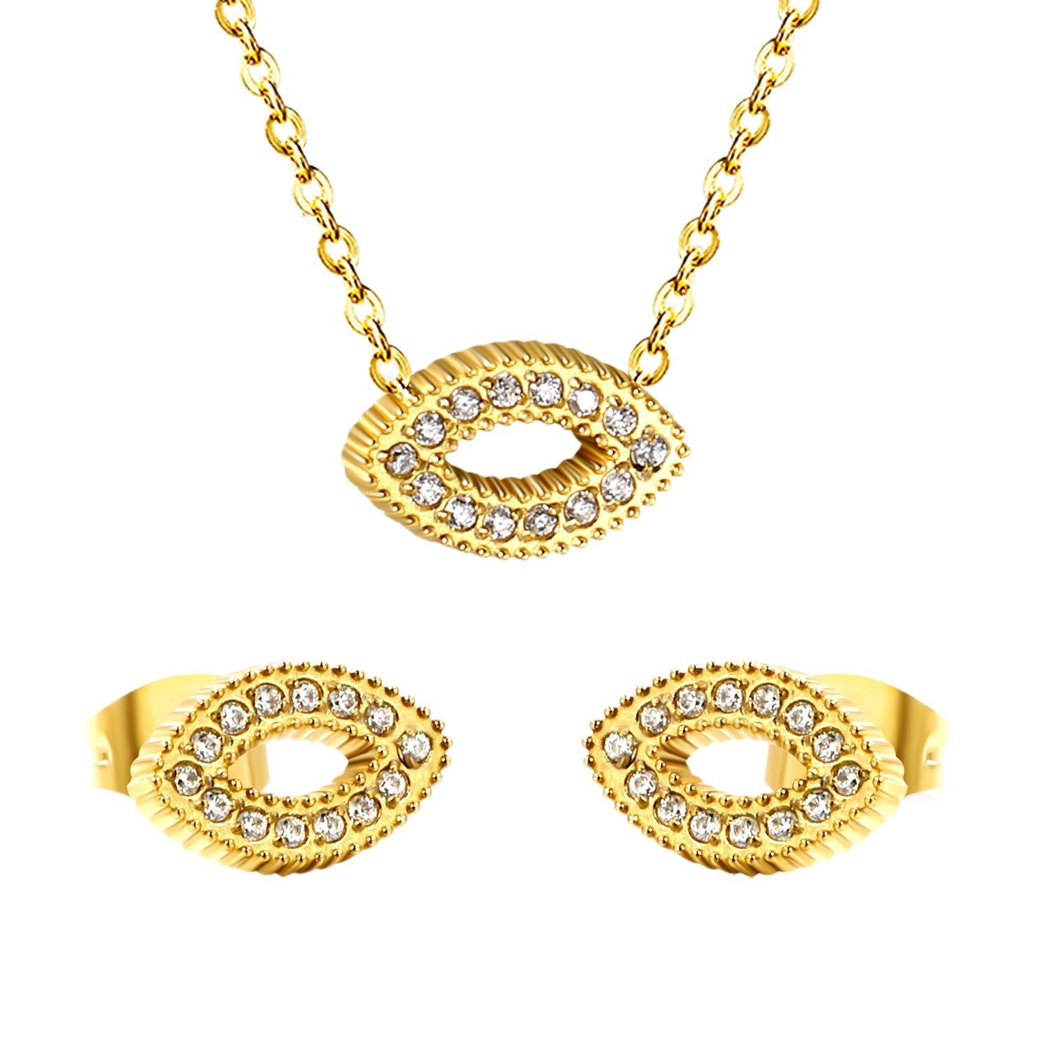 Damen Schmuckset mit einzigartigem Anhänger und funkelnden Zirkonia Shop Nory