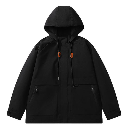 Unisex leichte wind- und wasserabweisende Kapuzenjacke im minimalistischen Utility-Stil Shop Nory