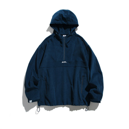 Unisex Oversize Kapuzen-Anorak mit Halbzip, Tunnelzug und Reißverschlusstaschen Shop Nory