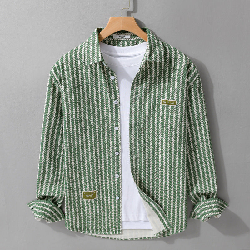 Herren Texturiertes Hemdjacken-Overshirt mit diagonaler Fischgrät-Struktur Shop Nory