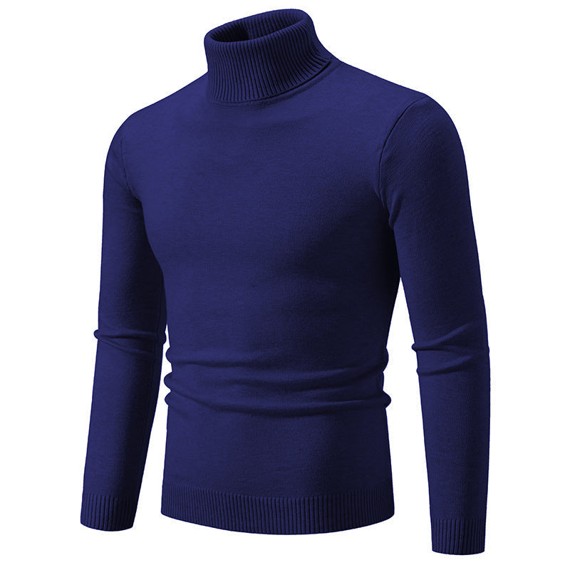 Herren nan taillierter Rollkragenpullover aus feinem Feinstrick mit geripptem Kragen