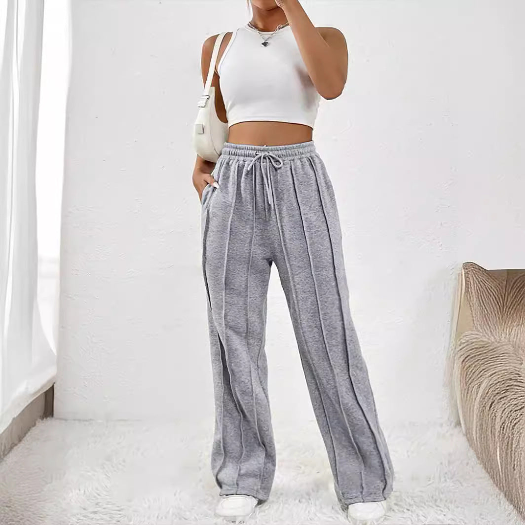 Damen Weite High-Waist Plissee-Hose mit Tunnelzug und markanter Bügelfalte Shop Nory