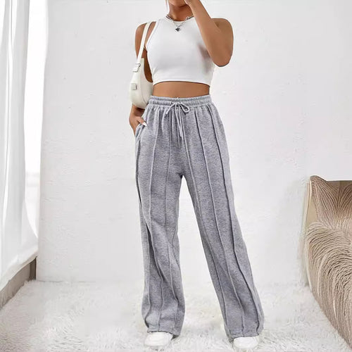 Damen Weite High-Waist Plissee-Hose mit Tunnelzug und markanter Bügelfalte Shop Nory