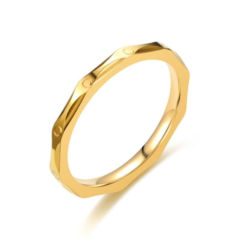 Damen Hochwertiger, facettierter Ring aus Edelstahl Shop Nory