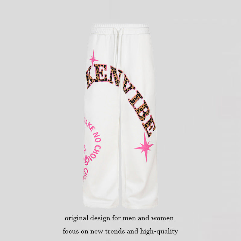 Damen Weite Jogginghose im Culotte‑Stil mit Kordelzug und Statement‑Print Shop Nory