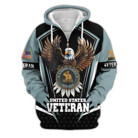 Herren Kapuzensweater mit amerikanischem Veteranenmotiv Shop Nory
