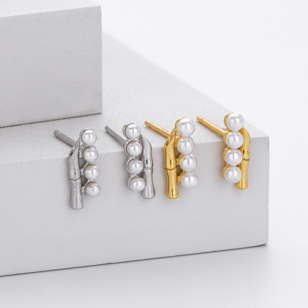 Damen Ohrstecker mit elegantem Perlen- und Zirkon-Design Shop Nory