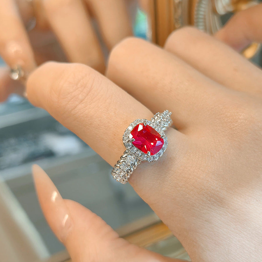 Damenring mit facettiertem Smaragd und Zirkonia-Besatz Shop Nory