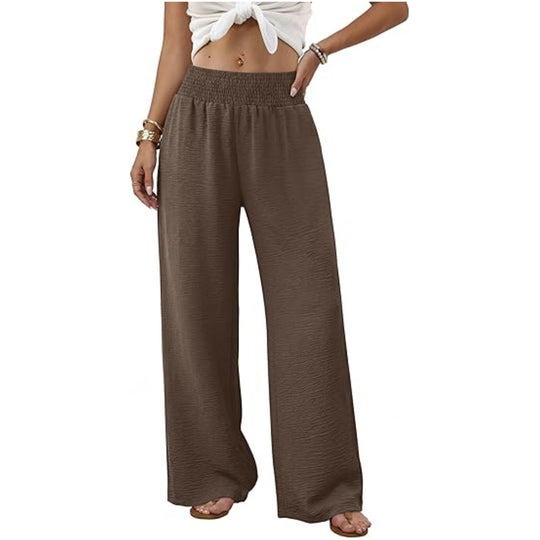 Damen Palazzo-Loungehose mit hohem Smokbund und weitem Bein Shop Nory