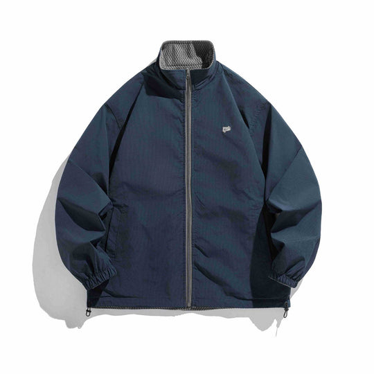 Unisex Struktur‑Fleecejacke mit hohem Stehkragen, Reißverschluss‑Taschen und Tunnelzugsaum Shop Nory