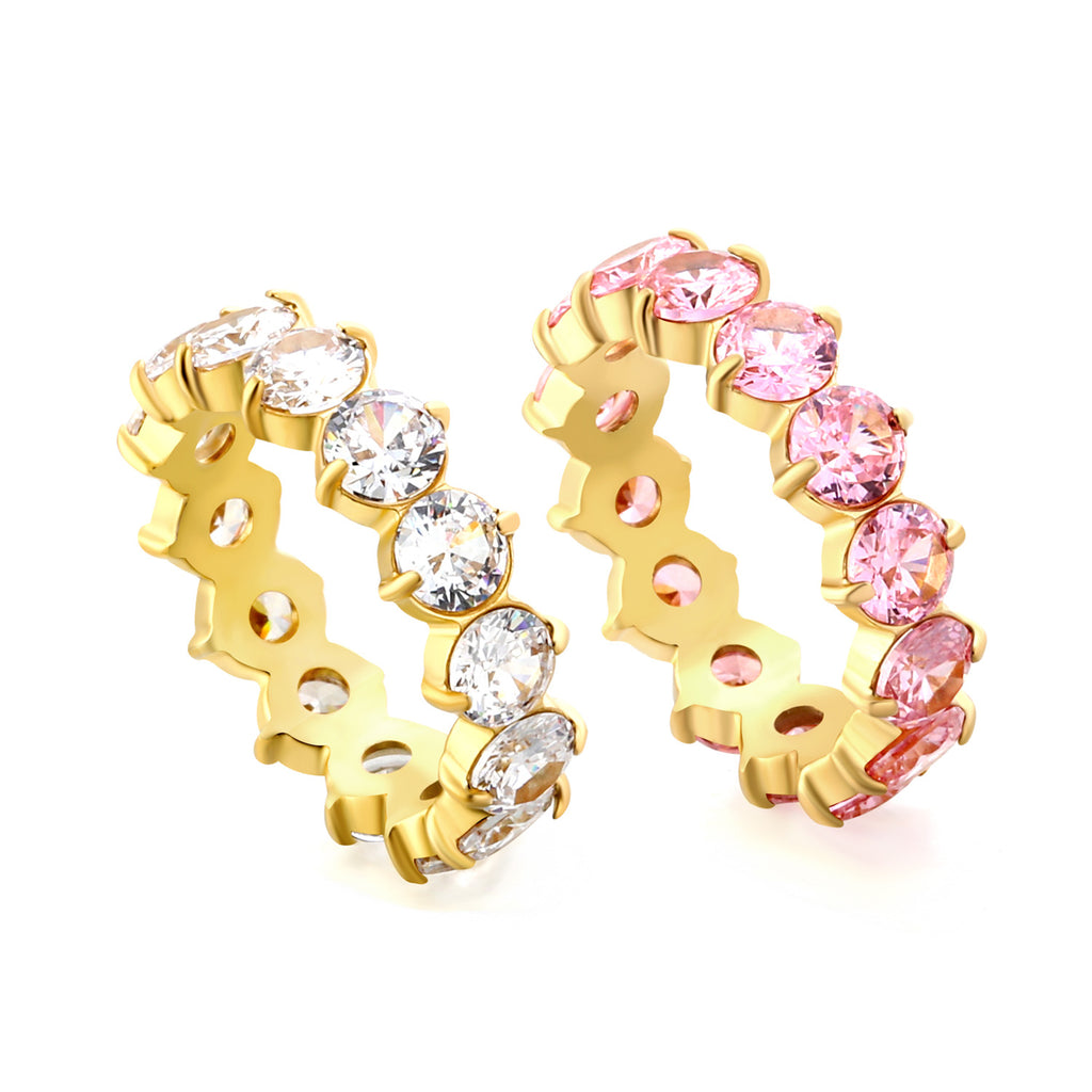 Damen Ring mit funkelndem Kristall und hochwertiger Goldbeschichtung Shop Nory