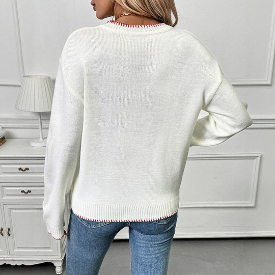 Damen Verspielter Pullover mit Erdbeer-Motiv Shop Nory