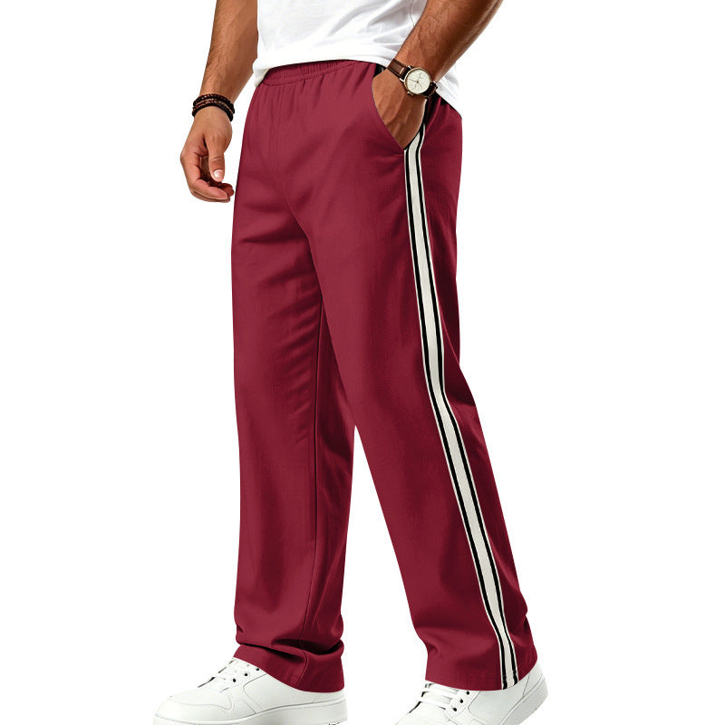 Herren Relaxte Trackhose mit seitlichem Doppelstreifen und elastischem Bund Shop Nory