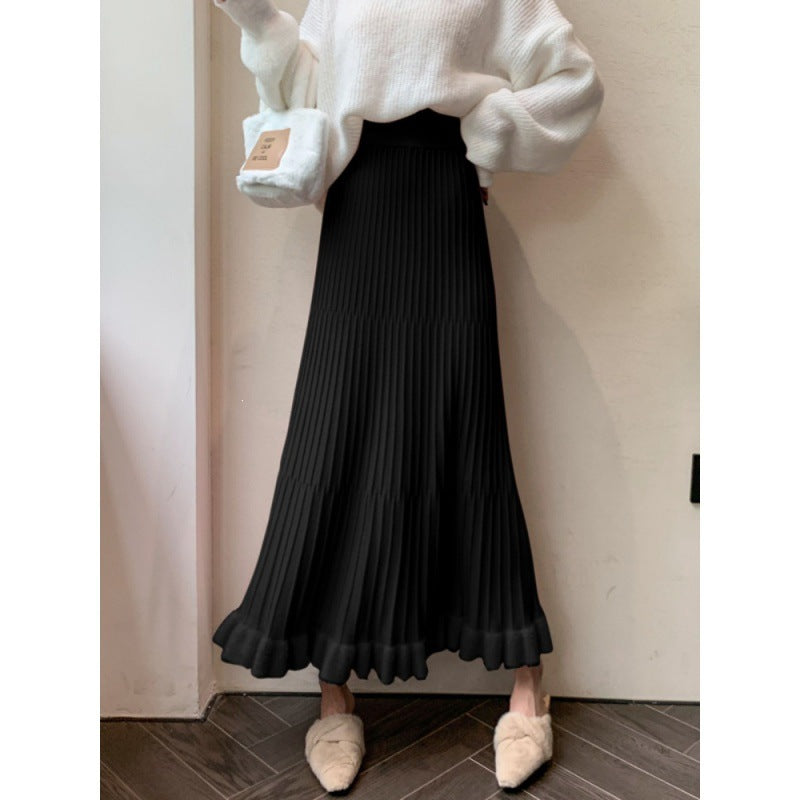 Damen Eleganter Plisseerock mit Volants Shop Nory