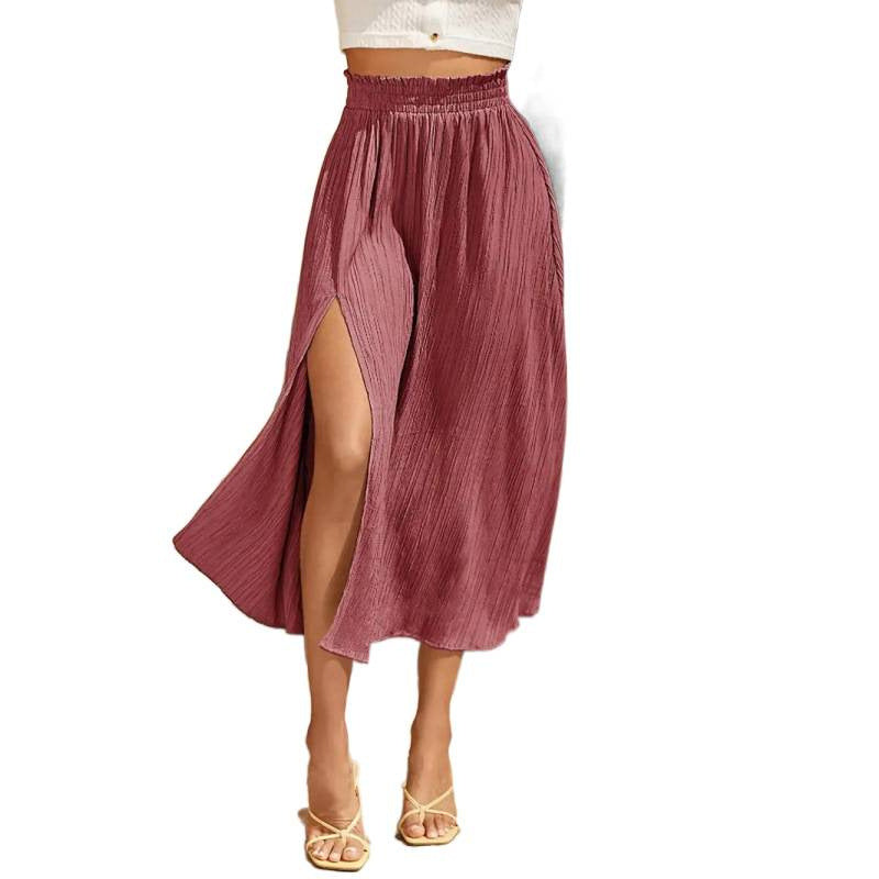 Damen Maxirock mit eleganter Asymmetrie und hohem Schlitz Shopnory
