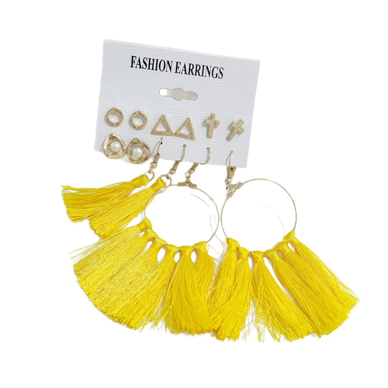 Damen Ohrringe Set mit bunten Quasten und eleganten Akzenten Shop Nory