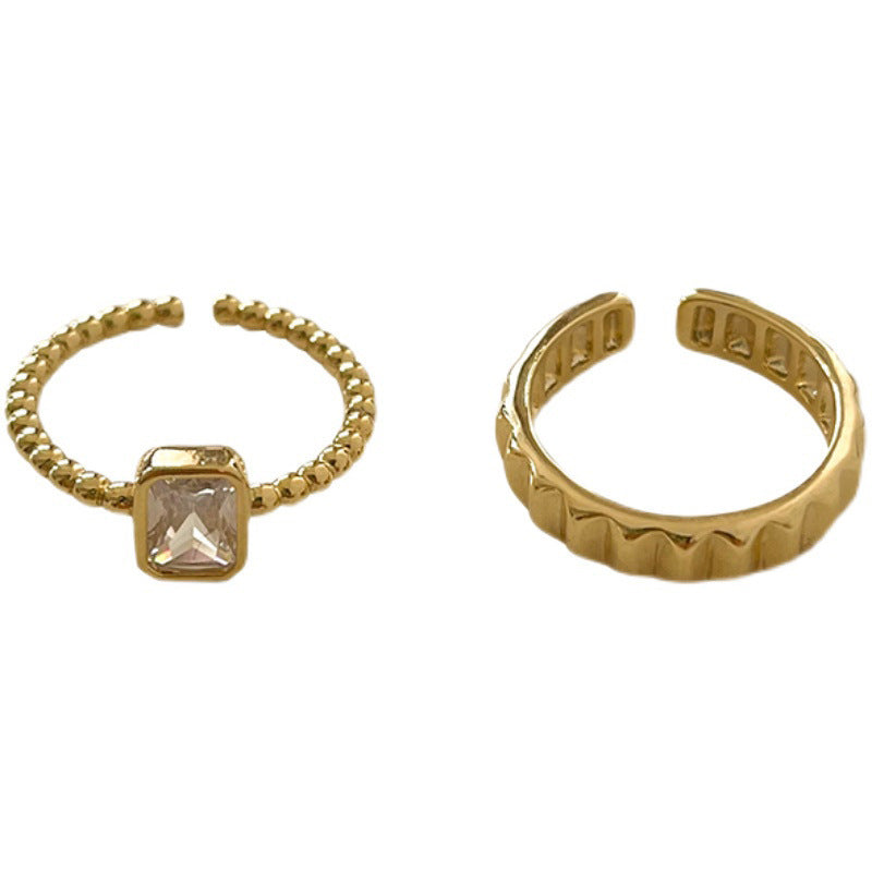 Damen Offener Ring mit dekorativem Zickzack-Muster Shop Nory