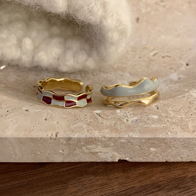 Damen Trendiger Verstellbarer Ring mit kunstvollem Strukturdesign Shop Nory