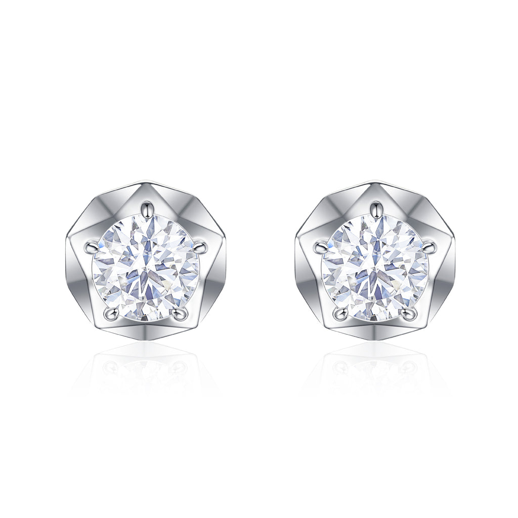 Damen Ohrringe mit gefassten Zirkonia Kristallen Shop Nory