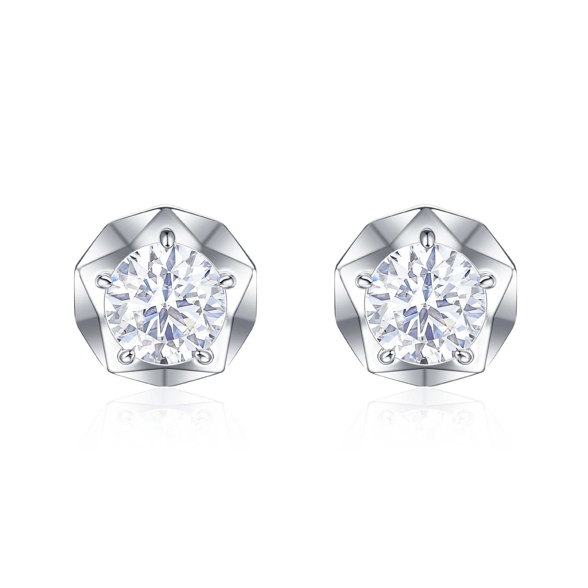 Damen Ohrringe mit gefassten Zirkonia Kristallen Shop Nory
