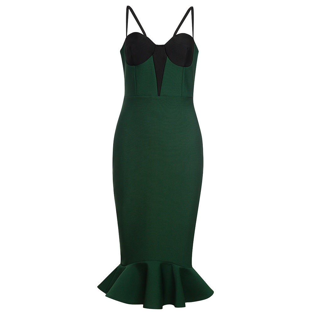Damen figurbetontes Kleid mit attraktivem Flügel-Rock