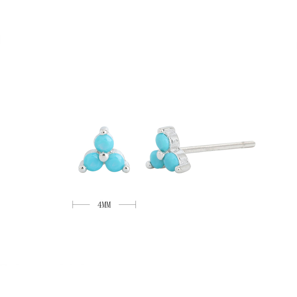 Damen Ohrstecker mit funkelnden blauen Kristallen und hochwertigem 925 Sterling Silber Shop Nory