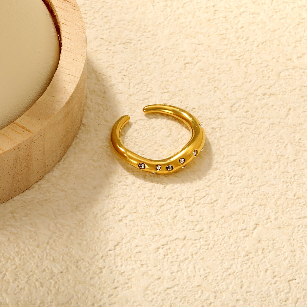 Damen verstellbarer Ring mit elegante glitzernden Zirkonia-Details Shop Nory