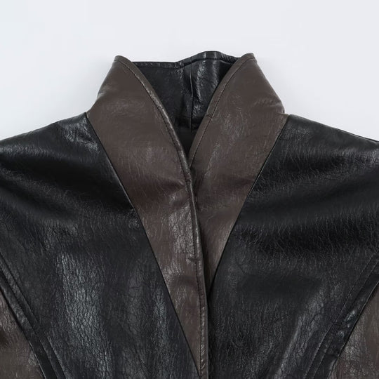 Damen Kurzjacke im Blousonstil mit hochabschließendem Kragen und Bindegürtel Shop Nory